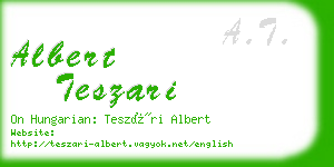 albert teszari business card